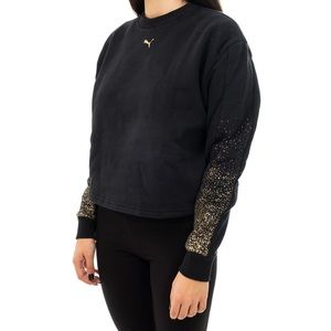 Puma black and gold holiday crew sweatshirt medium